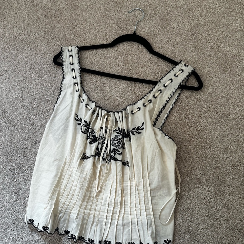 Free People Be My Baby Corset Top White Floral - Picture 4 of 5